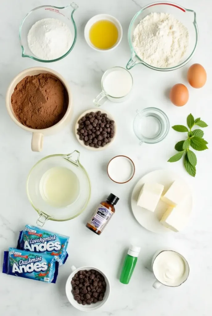 Mint Chocolate Cheesecake Cake ingredients