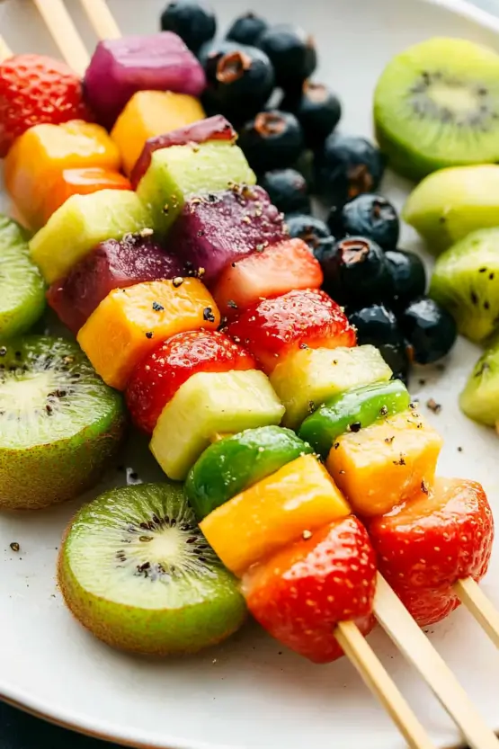 rainbow fruit skewers