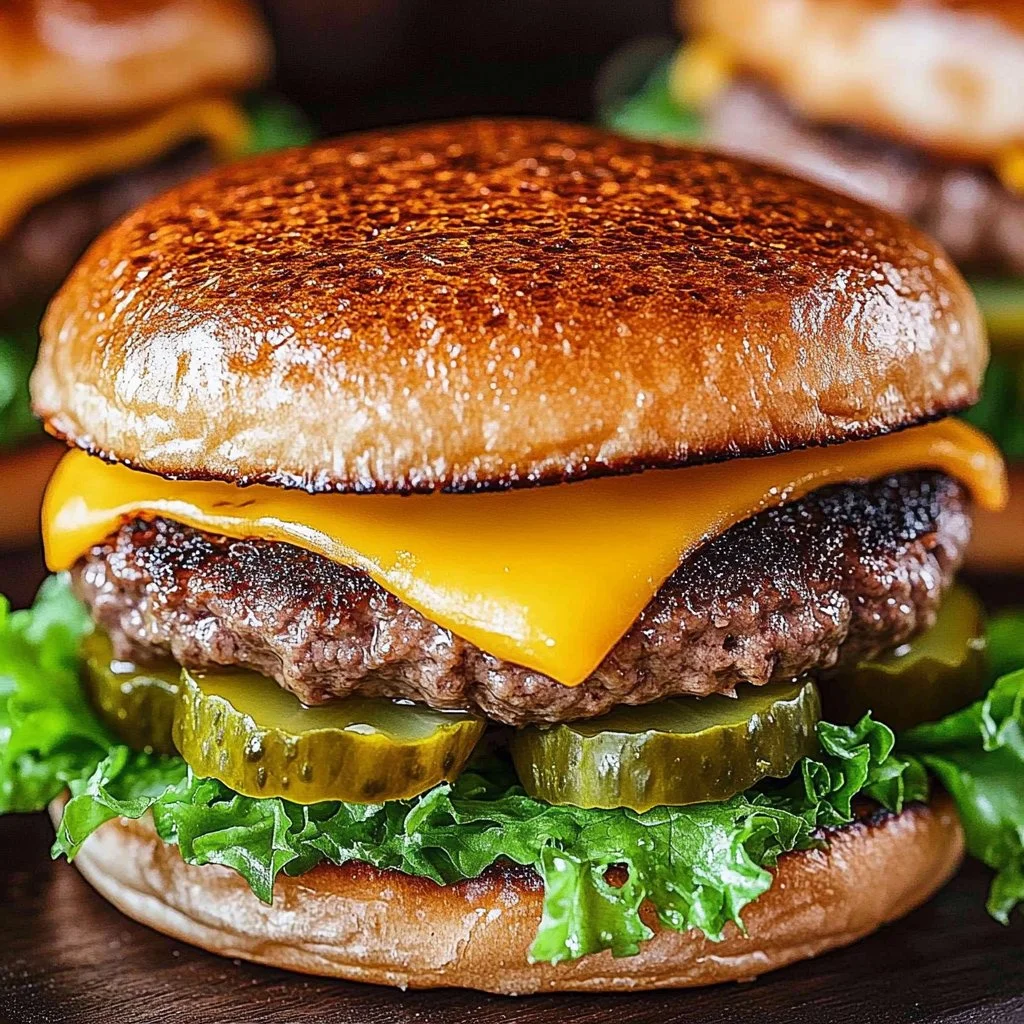 Delicious air fryer hamburgers plated with fresh toppings