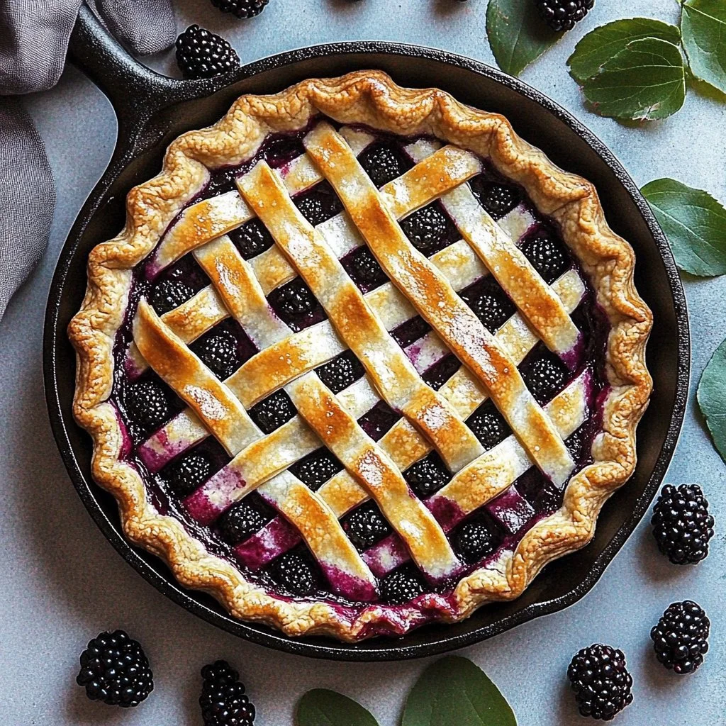 Delicious homemade elderberry pie with a golden crust and filling