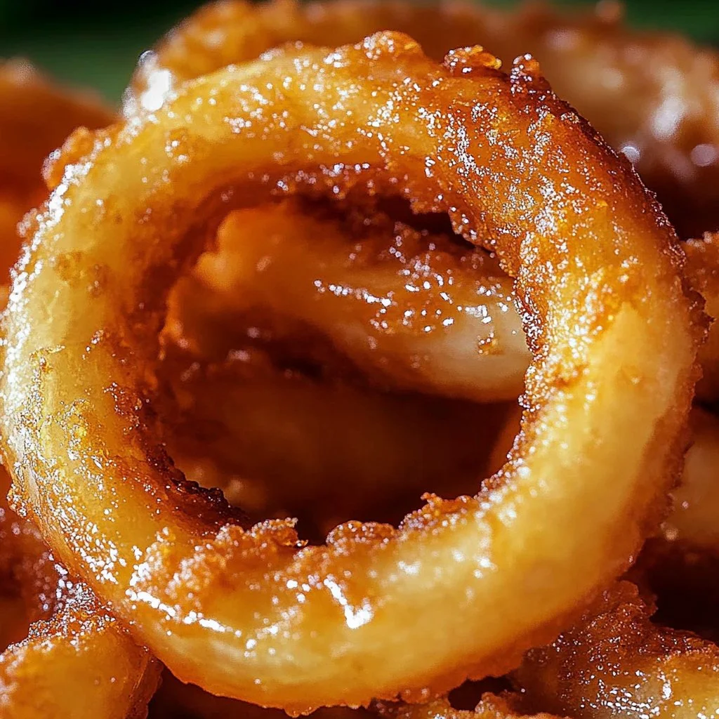 Crispy fried pineapple rings served on a plate with a drizzle of honey.