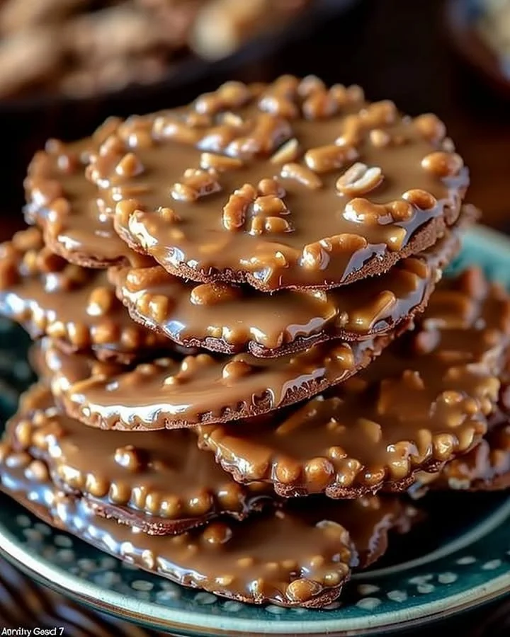 Delicious homemade caramel peanut treats on a decorative plate