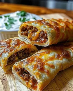 Plate of cheesy taco sticks with melted cheese and toppings