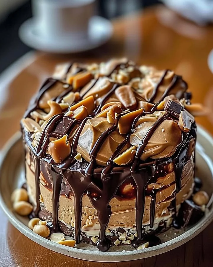 Decadent chocolate peanut butter dessert showcasing rich flavors and texture