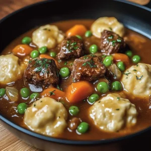 A plate of ground beef dumplings served with sauce and vegetables.