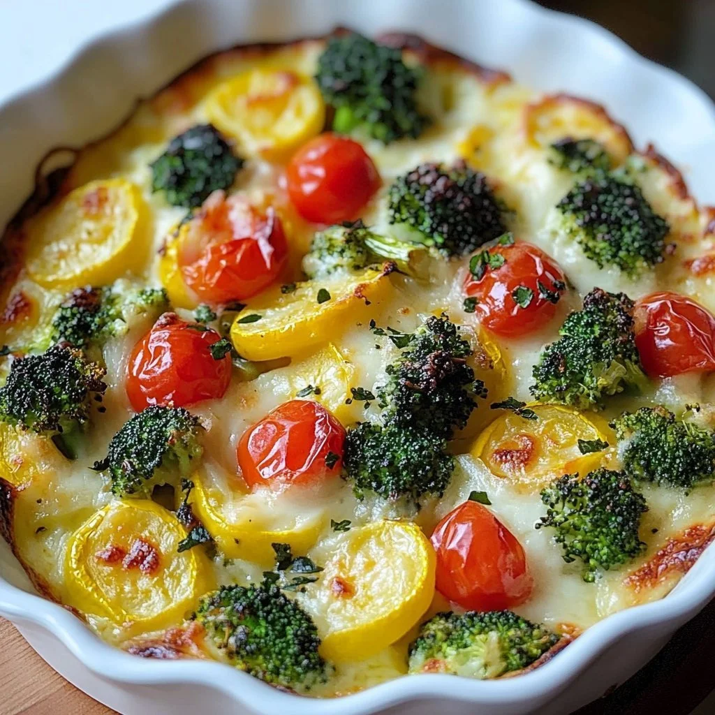 High-protein veggie bake with cottage cheese, healthy and delicious meal option