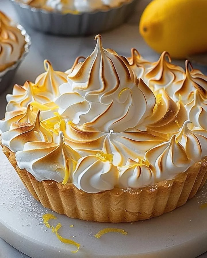 Lemon Meringue Tart with a fluffy meringue topping and zesty lemon filling