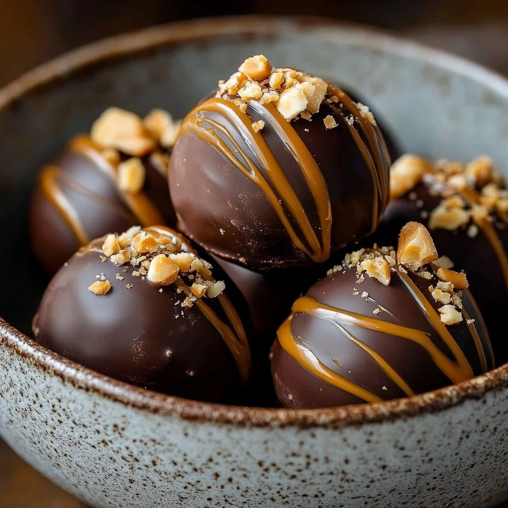 Delicious no-bake chocolate peanut butter buckeyes on a plate