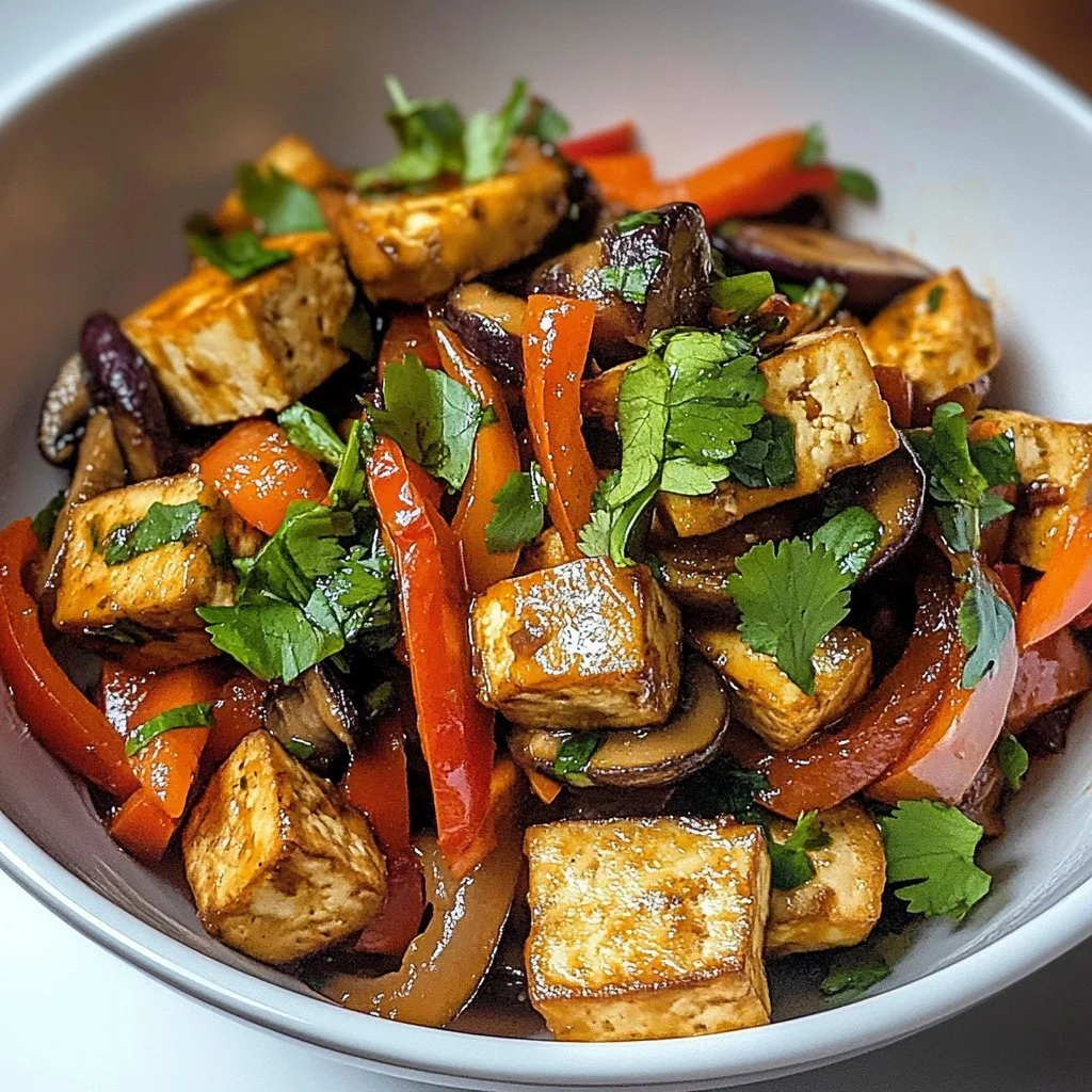 Delicious Nopalito Tofu Scramble served in a bowl with vibrant vegetables