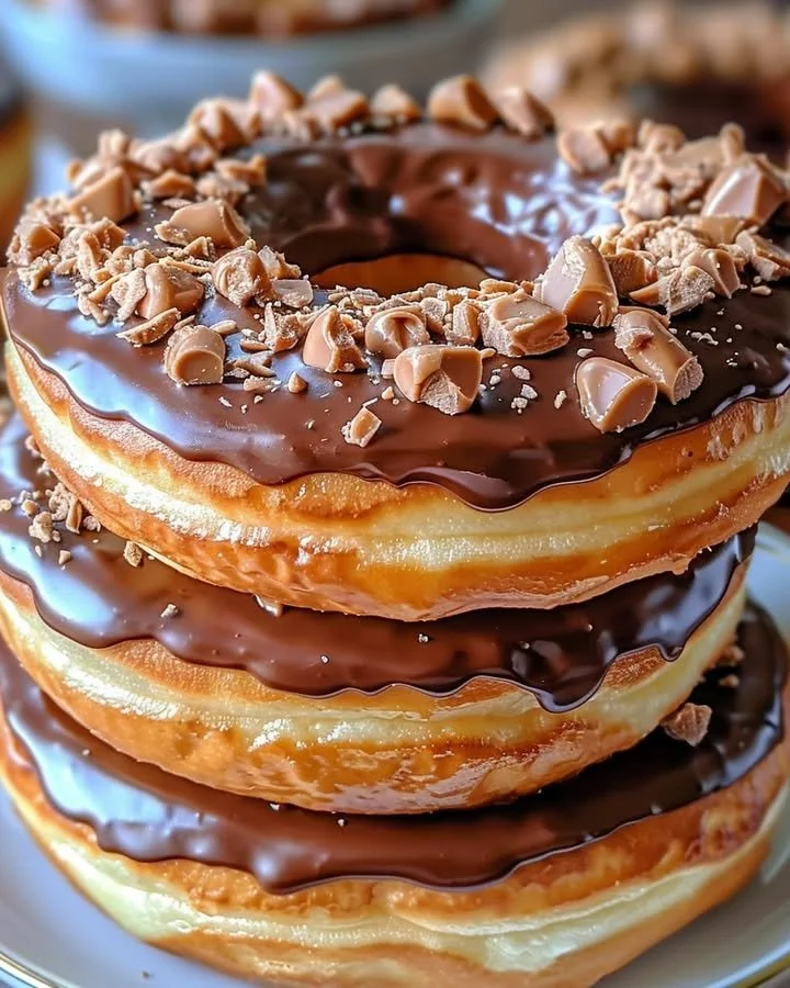 Peanut butter Reese's donut sandwiches, a sweet and indulgent dessert option.