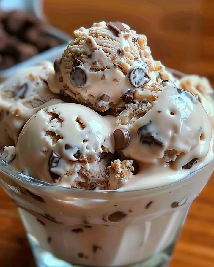 Bowl of delicious Rocky Road Ice Cream with chocolate, marshmallows, and nuts