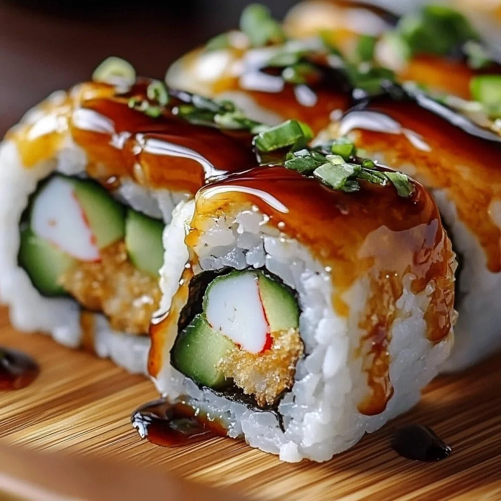 Delicious Shrimp Tempura Roll with crispy shrimp and fresh vegetables