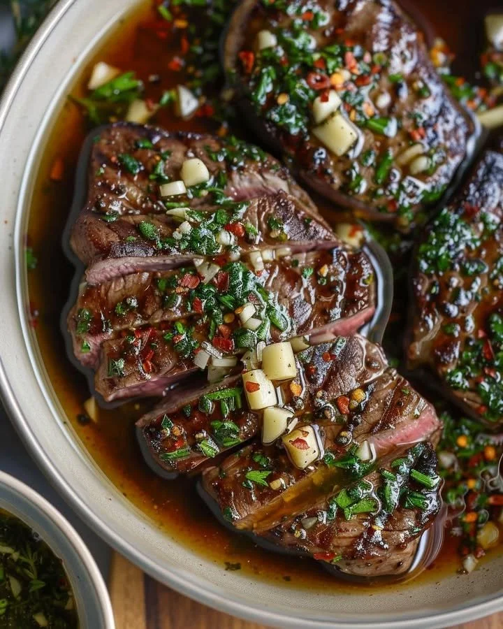 Delicious homemade steak dipping sauce served with grilled steak.