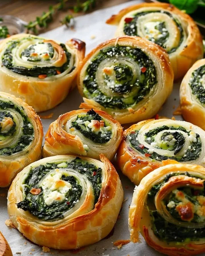 Delicious spinach pinwheels served as a tasty appetizer